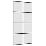Porta Scorrevole con Ferramenta Nera 102,5x205 cm in Vetro ESG