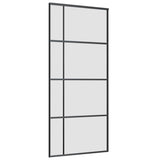 Porta Scorrevole con Ferramenta Nera 90x205 cm in Vetro ESG