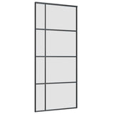 Porta Scorrevole con Ferramenta Nera 90x205 cm in Vetro ESG