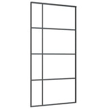 Porta Scorrevole con Ferramenta Nera 102,5x205 cm in Vetro ESG
