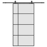 Porta Scorrevole con Ferramenta Nera 102,5x205 cm in Vetro ESG