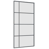 Porta Scorrevole con Ferramenta Nera 102,5x205 cm in Vetro ESG