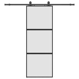 Porta Scorrevole Set Ferramenta Nera 76x205 cm Vetro Temperato
