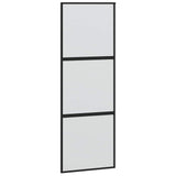 Porta Scorrevole Set Ferramenta Nera 76x205 cm Vetro Temperato
