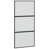 Porta Scorrevole Ferramenta Nera 102,5x205 cm Vetro Temperato