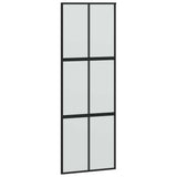 Porta Scorrevole Set Ferramenta Nera 90x205 cm Vetro Temperato
