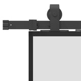 Porta Scorrevole Ferramenta Nera 102,5x205 cm Vetro Temperato