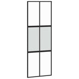 Porta Scorrevole Set Ferramenta Nera 76x205 cm Vetro Temperato