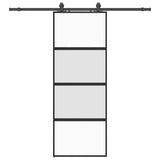 Porta Scorrevole Set Ferramenta Nera 76x205 cm Vetro Temperato