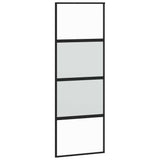 Porta Scorrevole Set Ferramenta Nera 76x205 cm Vetro Temperato