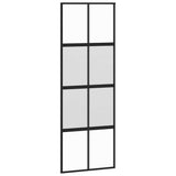 Porta Scorrevole Set Ferramenta Nera 76x205 cm Vetro Temperato
