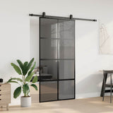 Porta Scorrevole Ferramenta Nera 102,5x205 cm Vetro Temperato