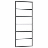 Porta Scorrevole con Ferramenta Nera 76x205 cm in Vetro ESG
