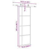 Porta Scorrevole con Ferramenta Nera 76x205 cm in Vetro ESG