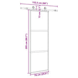 Porta Scorrevole Set Ferramenta Nera 76x205 cm Vetro Temperato
