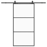 Porta Scorrevole con Ferramenta Nera 102x205 cm in Vetro ESG