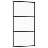 Porta Scorrevole con Ferramenta Nera 102x205 cm in Vetro ESG