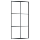 Porta Scorrevole con Ferramenta Nera 102x205 cm in Vetro ESG