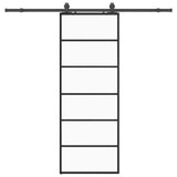 Porta Scorrevole con Ferramenta Nera 76x205 cm in Vetro ESG