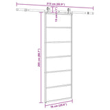 Porta Scorrevole con Ferramenta Nera 76x205 cm in Vetro ESG
