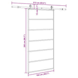 Porta Scorrevole con Ferramenta Nera 102x205 cm in Vetro ESG
