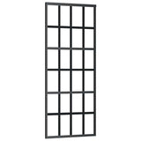 Porta Scorrevole con Ferramenta Nera 76x205 cm in Vetro ESG