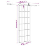 Porta Scorrevole con Ferramenta Nera 76x205 cm in Vetro ESG