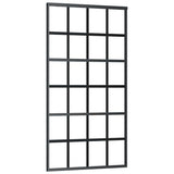 Porta Scorrevole con Ferramenta Nera 102x205 cm in Vetro ESG