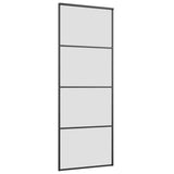 Porta Scorrevole con Ferramenta Nera 76x205 cm in Vetro ESG