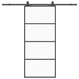 Porta Scorrevole con Ferramenta Nera 90x205 cm in Vetro ESG