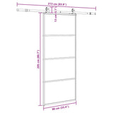 Porta Scorrevole con Ferramenta Nera 90x205 cm in Vetro ESG