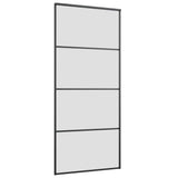 Porta Scorrevole con Ferramenta Nera 90x205 cm in Vetro ESG