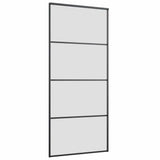 Porta Scorrevole con Ferramenta Nera 90x205 cm in Vetro ESG