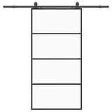 Porta Scorrevole con Ferramenta Nera 102,5x205 cm in Vetro ESG