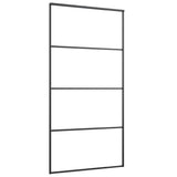Porta Scorrevole con Ferramenta Nera 102,5x205 cm in Vetro ESG
