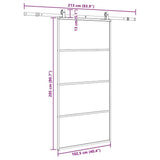 Porta Scorrevole con Ferramenta Nera 102,5x205 cm in Vetro ESG