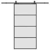 Porta Scorrevole con Ferramenta Nera 102,5x205 cm in Vetro ESG
