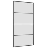 Porta Scorrevole con Ferramenta Nera 102,5x205 cm in Vetro ESG
