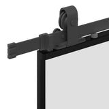 Porta Scorrevole con Ferramenta Nera 76x205 cm in Vetro ESG