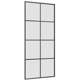Porta Scorrevole con Ferramenta Nera 90x205 cm in Vetro ESG