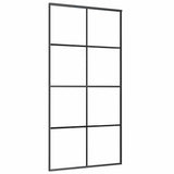 Porta Scorrevole con Ferramenta Nera 102,5x205 cm in Vetro ESG