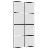 Porta Scorrevole con Ferramenta Nera 102,5x205 cm in Vetro ESG