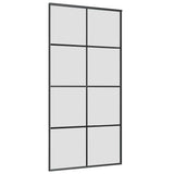 Porta Scorrevole con Ferramenta Nera 102,5x205 cm in Vetro ESG