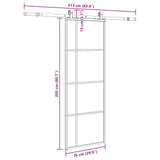 Porta Scorrevole con Ferramenta Nera 76x205 cm in Vetro ESG