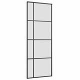 Porta Scorrevole con Ferramenta Nera 76x205 cm in Vetro ESG