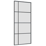 Porta Scorrevole con Ferramenta Nera 90x205 cm in Vetro ESG