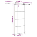 Porta Scorrevole con Ferramenta Nera 90x205 cm in Vetro ESG