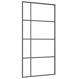 Porta Scorrevole con Ferramenta Nera 102,5x205 cm in Vetro ESG