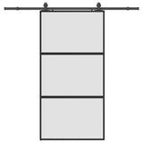 Porta Scorrevole Ferramenta Nera 102,5x205 cm Vetro Temperato