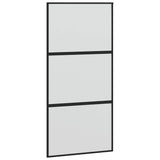 Porta Scorrevole Ferramenta Nera 102,5x205 cm Vetro Temperato